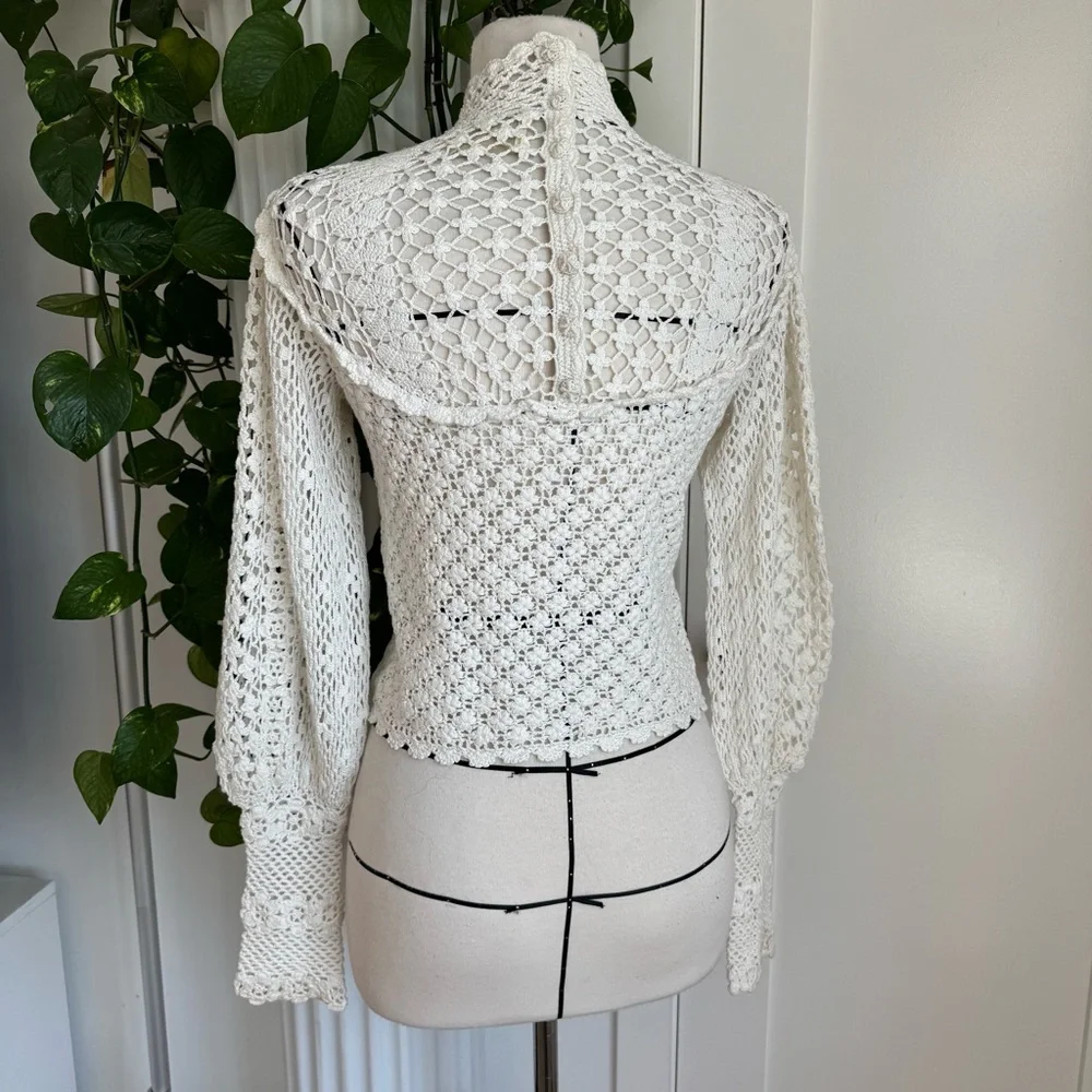 DOÊN Heirloom Amity Hand Knit Crochet Top - Picture 3 of 5